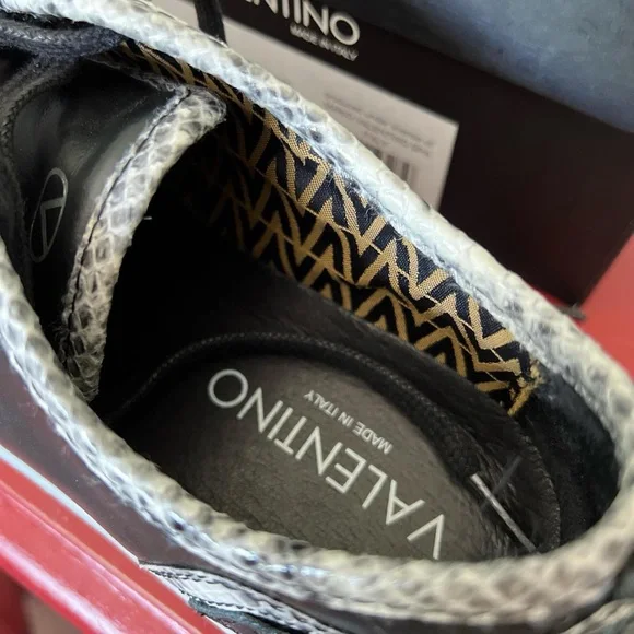 Valentino Black and Snake Print Women's Sneakers - Picture 8 of 8